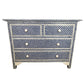 Bone Inlay Chest Of Drawers in Fish Scale Pattern In Blue Color