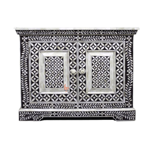 Personalized Bone Inlay Sideboard Cabinet Beautiful Floral Design Living Room Side Cabinet Beautiful Home Decor Furniture