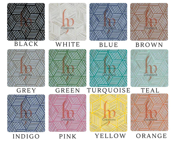 Mother Of Pearl Tissue Box In White Triangle Pattern