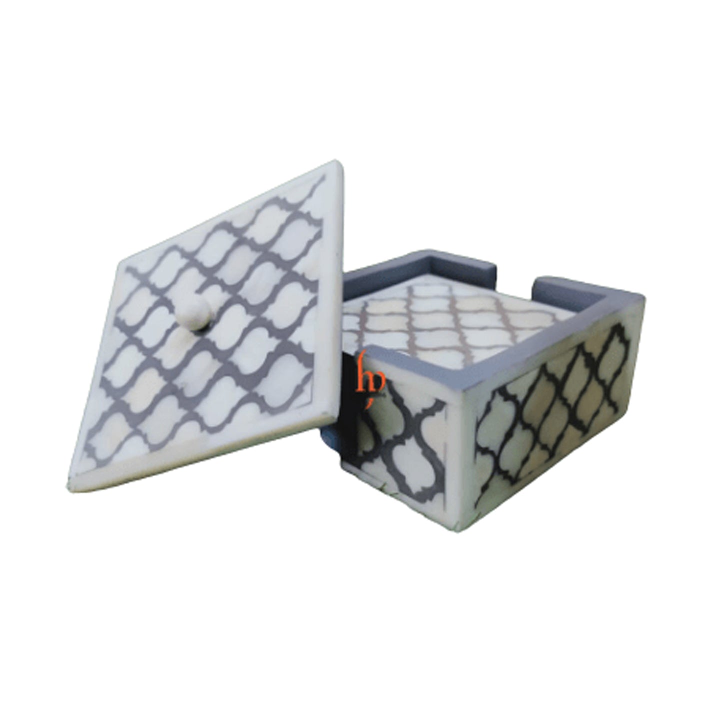 Beautifully Hand Crafted Bone Inlay Coaster Set Ready to Ship Best gift for loved ones