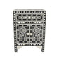 Bone Inlay Bedside Table in Black Color New Pattern.