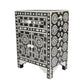 Bone Inlay Bedside Table in Black Color New Pattern.
