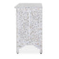 Mother of pearl inlay floral design 7 drawer White dresser