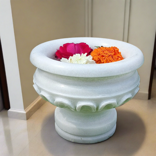 "Introducing Elegance in Every Curve: The Marble Round Planter Collection"