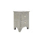 Personalized Bone Inlay Zigzag Small Attractive Look Bedside Table with Two Drawer
