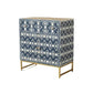 Handmade Personalized Bone Inlay Geometric Pattern Chest of 1 Drawer and 2 Cabins