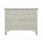 Personalized Bone Inlay Chest Of 4 Drawers Commode Modern Design Grey Home Decor Inlay Storage Furniture