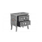 Handmade Bone Inlay Beautiful Bedside Table with 2-Drawers Beautifully Crafted Indian Art Gorgeous Looking Floral Design