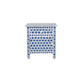 Handmade Bedside of Bone Inlay in Honeycomb Design, Table with One Drawer and One Door