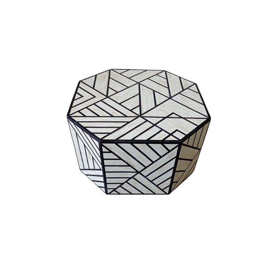 Handmade Customized Bone Inlay Octagonal Coffee Table  for Home and Office