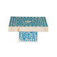 Handmade Customized Bone Inlay Floral Pattern Rectangular Cake Stand