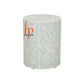 Personalized Bone Inlay Geometric Design EndTable,Drum Shape Side Table,Night Stands Available in Light Blue Light Pink & all Colors