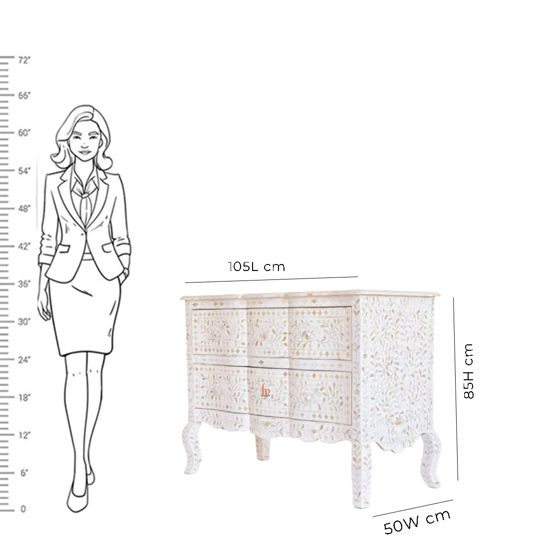Handmade Mother Of Pearl Chest Of 2 Drawers Beautiful Floral Design Beautiful Home Decor Inlay Furniture Good Storage Table