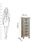 Bone Inlay Tall Boy Chest Of 6 Drawer in Floral Pattern
