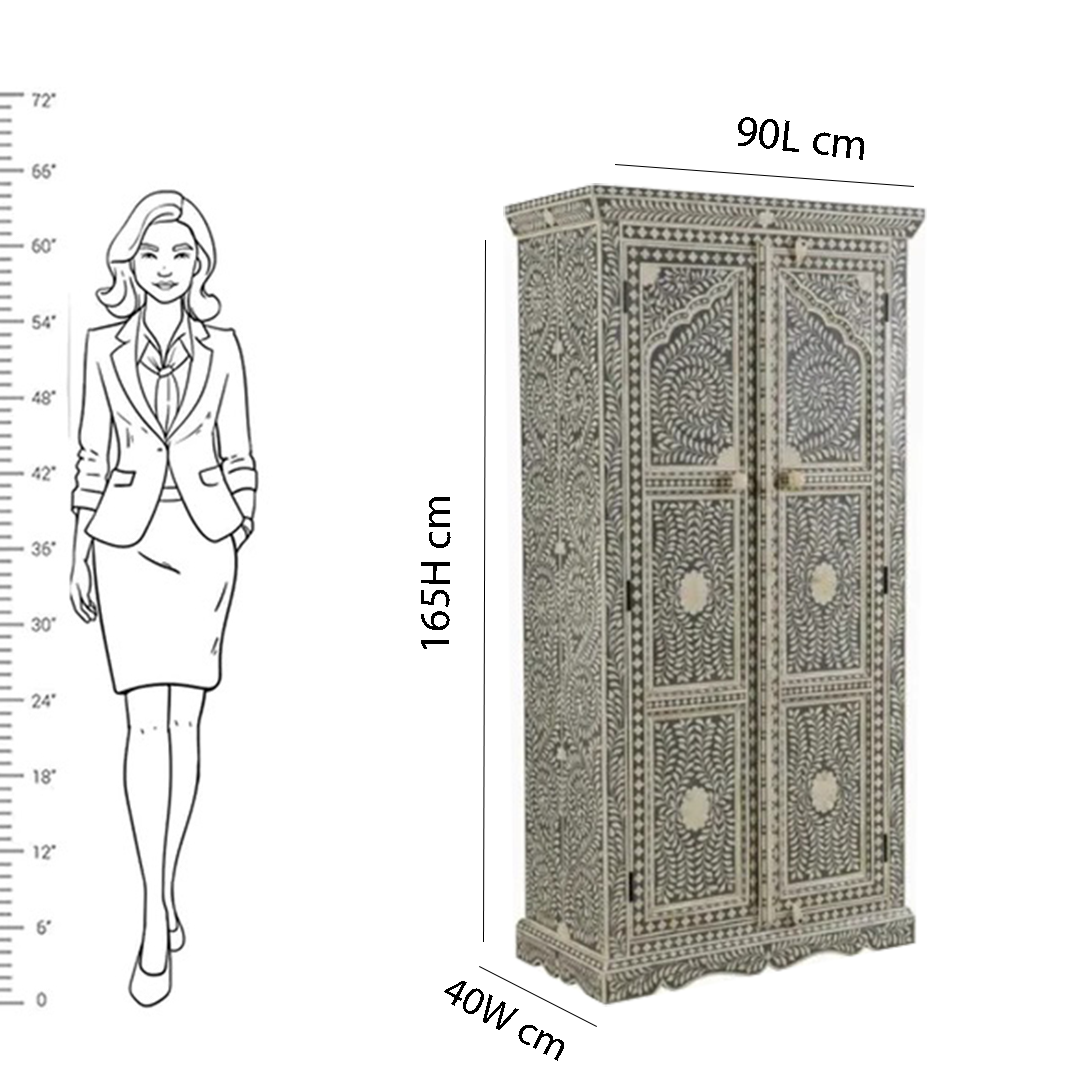 Personalized Handmade Bone Inlay Antique Floral Wardrobes Best For Home