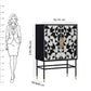 Bone Inlay Geometric Pattern Bar Cabinet