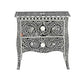 Handmade Bone Inlay Beautiful Bedside Table with 2-Drawers Beautifully Crafted Indian Art Gorgeous Looking Floral Design