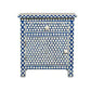 Personalized Handmade Bone Inlay Honeycomb Bedside Table with One Drawer and One Door