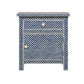 Bone Inlay Large Fish Scale Design Bedside with One Drawer and One Door /Personalized / Customized