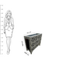 Hand-applied Black Floral Embossed Bone Inlay Chest Of 4 Drawers