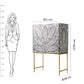 Customized Handmade Bone Inlay Peacock Pattern Bar Cabinet