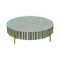 Handmade Customized Bone Inlay Round Coffee table/ Strip Pattern