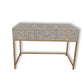 Hand-Crafted Blue Console Table with Iron Base Perfect Home Décor Hallway Table/ 3 Drawers