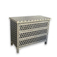 Personalized Handmade Bone Inlay Black Chest of 3 Drawer/ Honeycomb Pattern