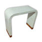 Handmade Customized Bone Inlay Waterfall Console Table/ White