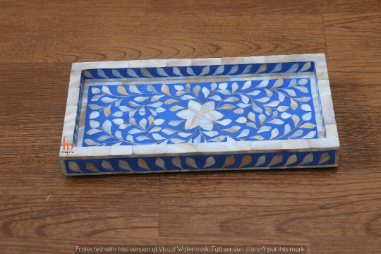 Mother Of Pearl Inlay Tray,Serving Tray, Decorative Tray Perfect Gift for Men, Women and your Loved Ones with Insurance