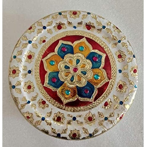 Decorative Holiday Easter Round Steel Cookie Tin/  Meenakari Cookie Tin Set of 2