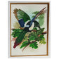 Handmade Bird Painting on Silk Fabric for Home and Office Decor