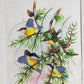 Handmade Birds Painting on Silk Fabric for Home and Office Decor