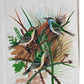 Handmade Birds Painting on Silk Fabric for Home and Office Decor
