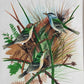 Handmade Birds Painting on Silk Fabric for Home and Office Decor