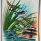 Handmade Birds Painting on Silk Fabric for Home and Office Decor