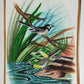 Handmade Birds Painting on Silk Fabric for Home and Office Decor