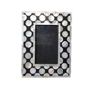 Handmade Mother of Pearl Customized Black Dot Pattern Photo Frame