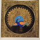 Handmade Peacock Painting on Silk Fabric for Home and Office Decor