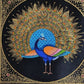 Handmade Peacock Painting on Silk Fabric for Home and Office Decor
