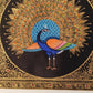 Handmade Peacock Painting on Silk Fabric for Home and Office Decor