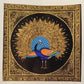 Handmade Peacock Painting on Silk Fabric for Home and Office Decor