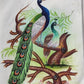 Handmade Peacocks Painting on Silk Fabric for Home and Office Decor