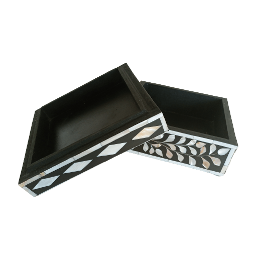 Customized Handmade  Mother of Pearl Floral Pattern Jewelry Box