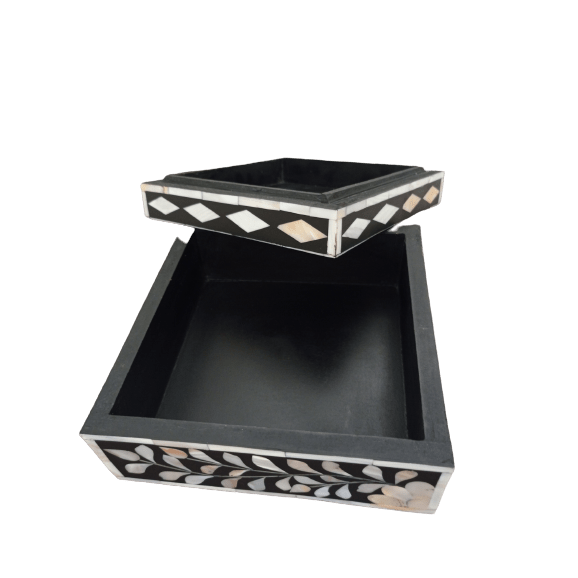 Customized Handmade  Mother of Pearl Floral Pattern Jewelry Box