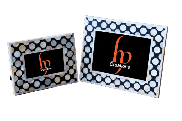 Handmade Mother of Pearl Polka Dot Photo Frame for Home Decor
