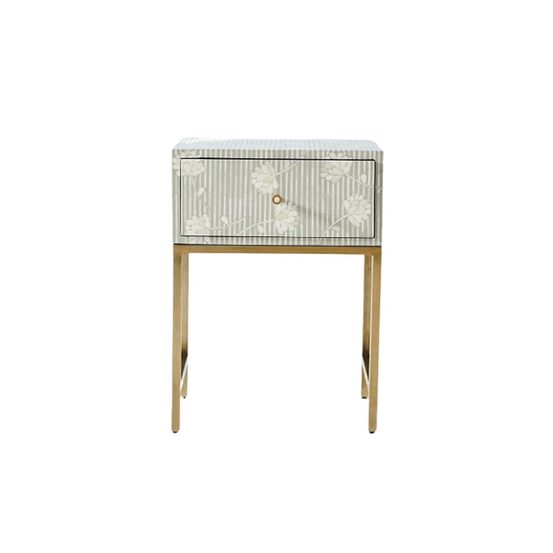 Personalized Bone Inlay Bedside Table Home Decor Purpose Attractive Design Beautifully Crafted Bedside Table