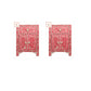 Personalized Handmade Bone Inlay Set Of 2 Bedside Tables Home Decor Furniture Attractive Floral Design Entrance Tables