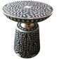 Personalized Set of 2 Mother of pearl Inlay Side Table Floral Pattern