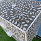 Personalized Mother of Pearl Antique Handmade Night Stand End table Furniture with Insurance